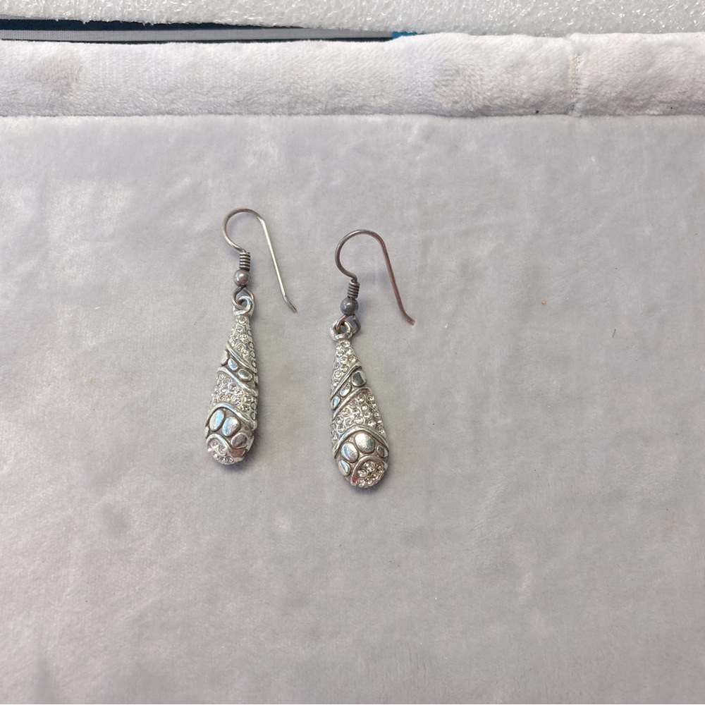 Brighton silver tone drop earrings